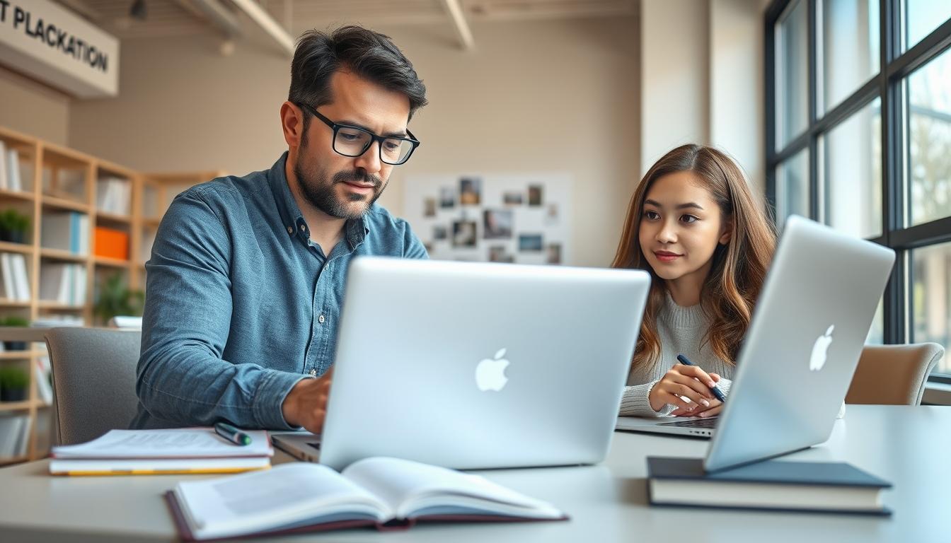 Students collaborating in study space