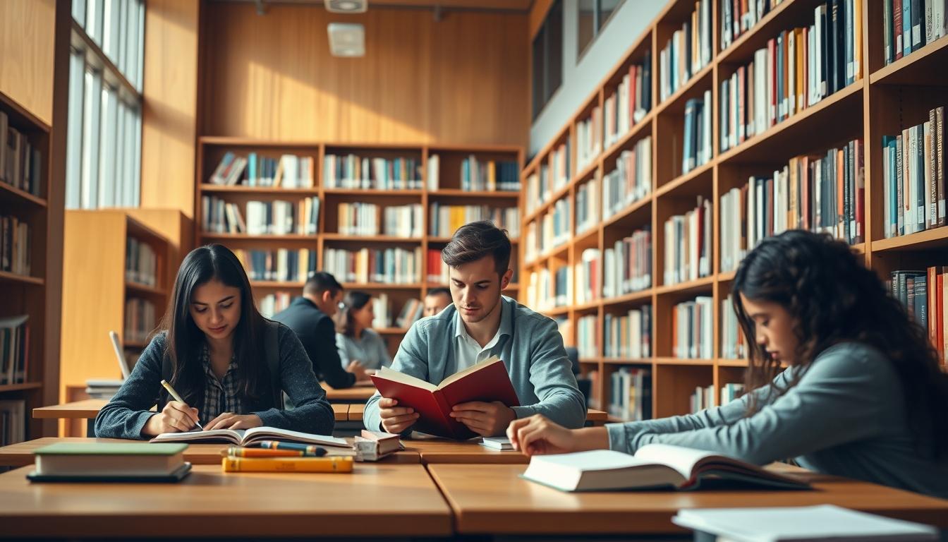 Student using learning strategies while studying